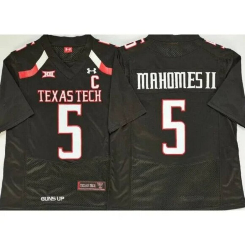 Mens Youths  5 Patrick Mahomes Black Stitched Jersey